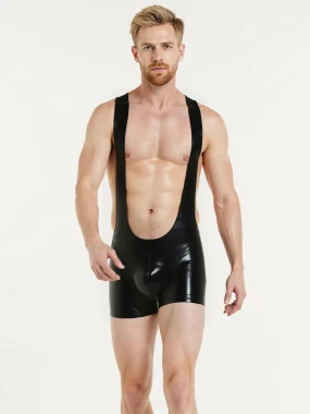 Male Latex Suspender Shorts Male Latex Suspender Shorts