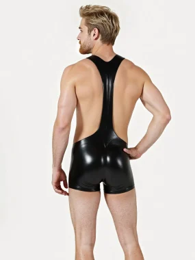Male Latex Suspender Shorts Male Latex Suspender Shorts
