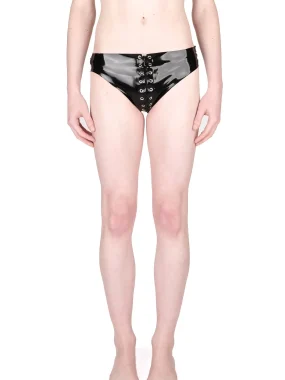 Sexy Latex Eyelet Brief