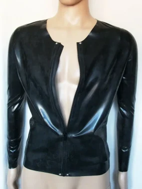 Men’s Latex Long Sleeve Top with Zipper