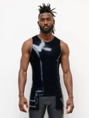Latex Sleeveless Fitted Tank Top For Men