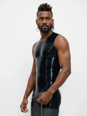 Latex Sleeveless Fitted Tank Top For Men