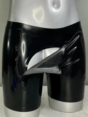 Latex Shorts with Front Zip
