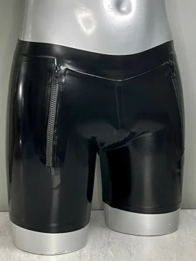 Latex Shorts with Front Zip