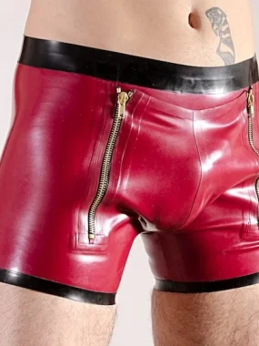 Latex Double Zip Sailor Short
