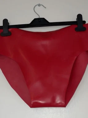 Classic Red Latex Mens Without Pouch briefs