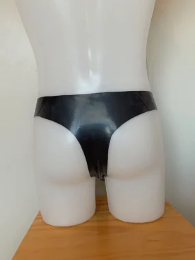 Black Latex Pouch Brief For Men