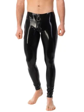 High Waist Latex Legging with O Ring