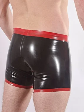 Latex Boxer Short with Contrast Waistband and Edge Trim For Men