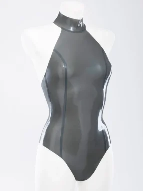 Latex High Neck Sleeveless Cut Swimsuit