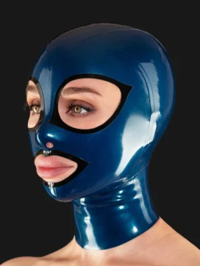 Two-Tone Latex Mask with Mouth Eyes Opening