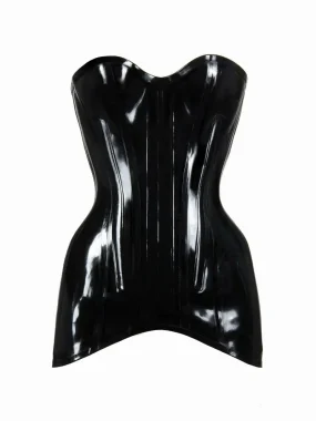 Black Latex Overbust Corset with Curvy Fit