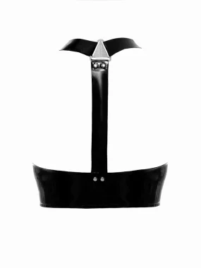 Shiny Latex Crop Bra with Bustier Style