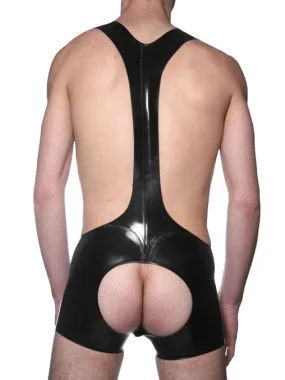Latex Backless Rubber Wrestling Suit