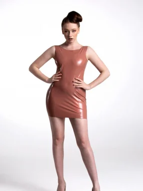 Latex Asymmetric Stripes Dress