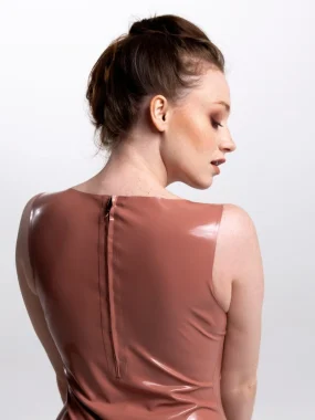 Latex Asymmetric Stripes Dress