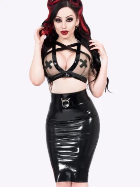 Latex High Waisted Pencil Skirt