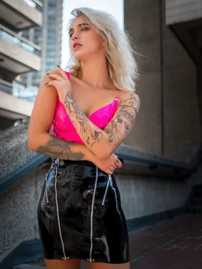 Latex Moto Mini Skirt