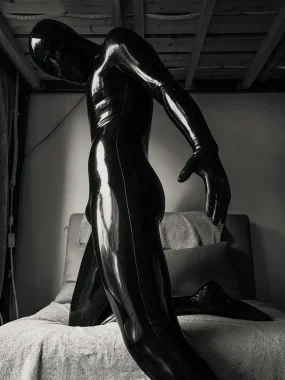 Latex Standard Full Enclosure Latex Catsuit with Eye Mouth Open