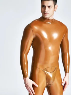 Latex Neck-entry Catsuit with Crotch Pocket