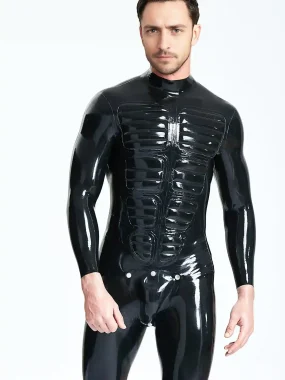 Male Latex Muscle Chest Codpiece Catsuit