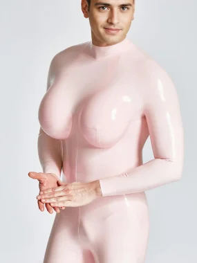 Latex Silicone Breast Cups Big-Boobs Catsuit