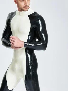 Contrast Design Latex Full Catsuit