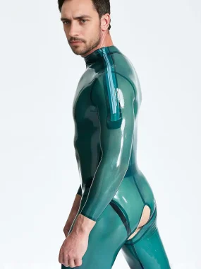 Latex Open Crotch Male Catsuit