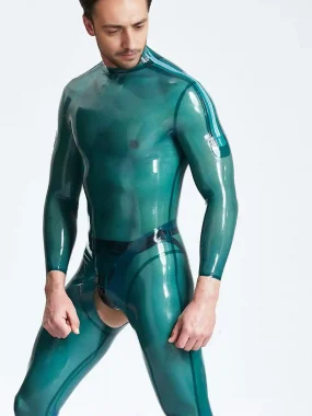 Latex Open Crotch Male Catsuit