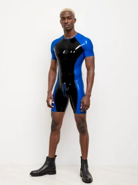 Two-Tone Latex Sports Bodysuit for Men
