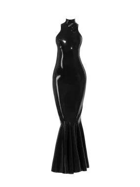 Latex Elegant Black Mermaid Gown For Party