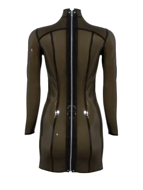 Long Sleeve Transparent Latex Mini Dress Chic