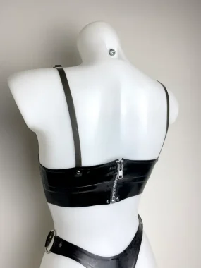 Latex Crop Top with Thin Straps