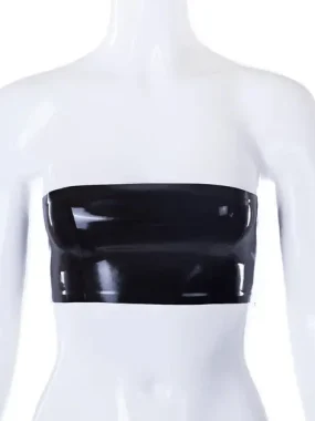 Strapless Black Latex Tube Top