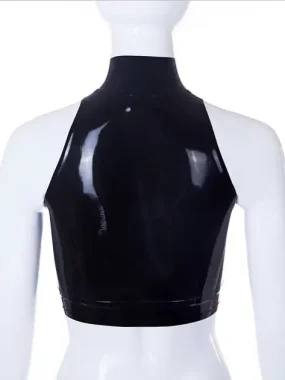 Front Zip Latex Crop Tank