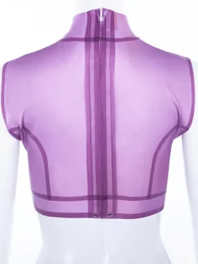High Neck Latex Crop