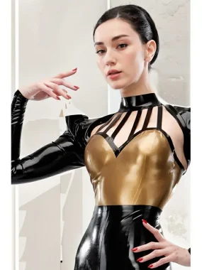 Latex Two Tone Kitsune Top with Strappy Chest