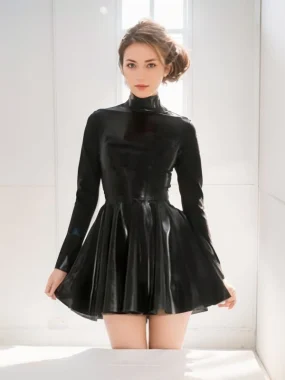 Black Long Sleeves Flared dress