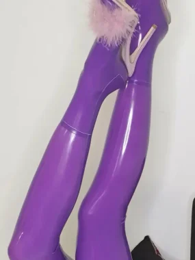 Classix Latex Purple Stockings