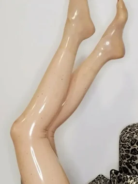 Shiny Latex Skin-Tone Stockings