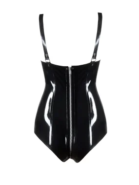 Latex bodysuit with Crotch Zip and Bust Cups