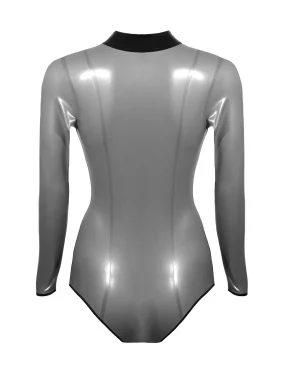 Latex Bodysuit with Bow Collar