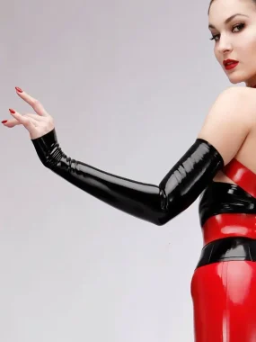 Long latex Gauntlets