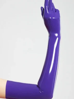 Latex Purple Long Molded Gloves