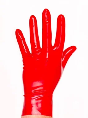 Latex Red Short Molded Gloves