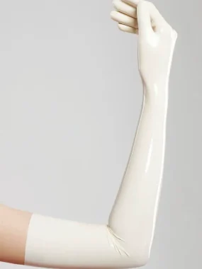 Latex White Long Molded Gloves