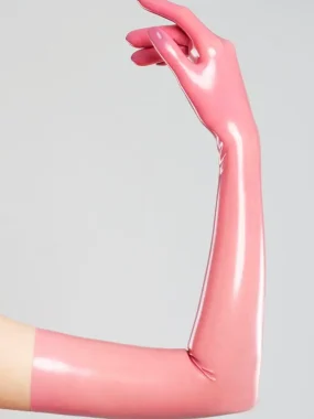 Latex Pink Long Molded Gloves