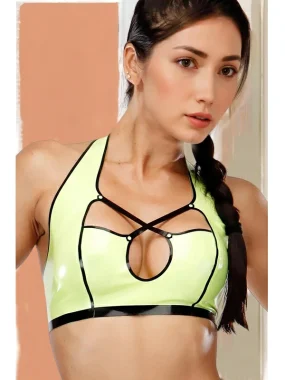 Latex Crop Top with Cutout Straps