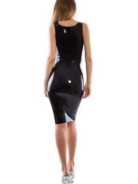 Sleeveless Slim Latex Dress