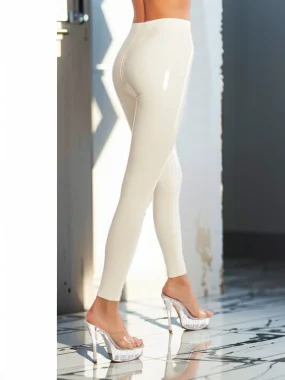 Double Slider Crotch Zipper Latex Legging